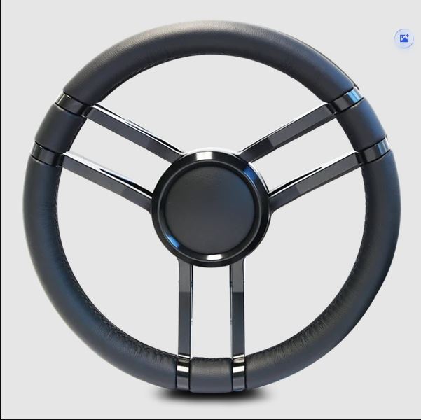 Steering Wheel Corerra Symmetrical Billet Aluminum - Black Anodized Spokes / Black Grip