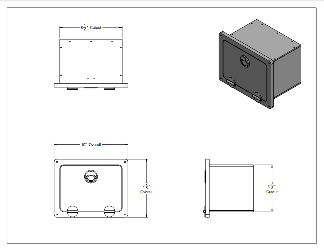 Glove Box Bin Non-Locking Black