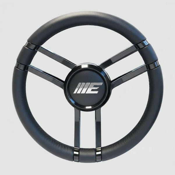 Steering Wheel Corerra Symmetrical Billet Aluminum - Black Anodized Spokes / Black Grip