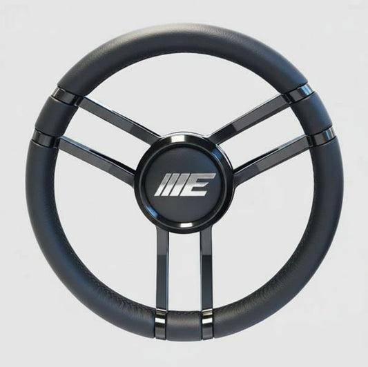 Steering Wheel Corerra Symmetrical Billet Aluminum - Black Anodized Spokes / Black Grip